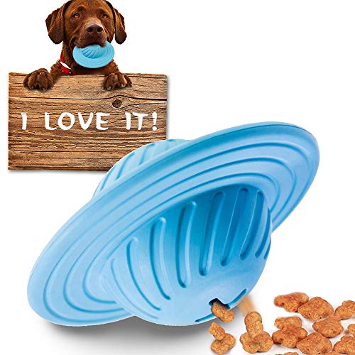 Product Cover ACAPETTY Dog Cat Leaking Toys/IQ Interactive Ball/Multi-Function Rolling Leak Milk Fragrance Frisbee Rubber Ball/bite-Resistant Educational Toys for Medium Large Dogs Chasing Chewing Playing