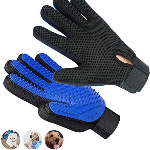 Product Cover Pet Grooming Glove, Upgrade Premium Version Pet Hair Remover Glove, Enhanced Five Finger Design and The Softness of The Brush Head, Perfect for Dogs & Cats with Long & Short Fur - 1 Pair