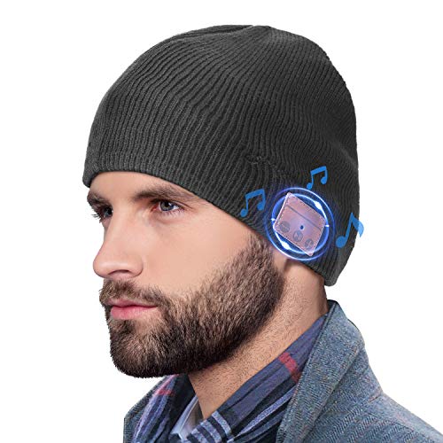 Product Cover LEVIN Upgraded Bluetooth 5.0 Beanie Hat with Headphones - Wireless Smart Beanie Headset Musical Knit Headphone with Built-in Mic for Skiing, Skateboarding & Jogging, Gift for Men/Women/Boys/Girls