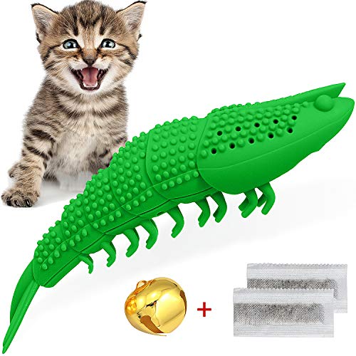 Product Cover HETOO Cat Catnip Toys,Interactive Cat Toothbrush Chew Toy for Kitten Kitty Cats Teeth Cleaning Dental Care, Crayfish Shape Pet Toy Cat