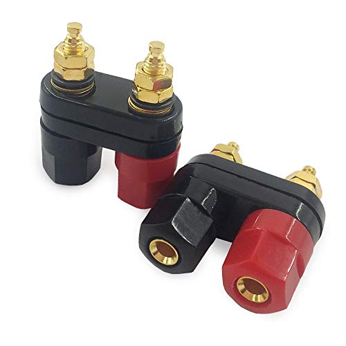 Product Cover Jabinco 2pcs Gold Plated Insulated Terminal Binding Post Power Amplifier Dual 2-Way Banana Plug Jack