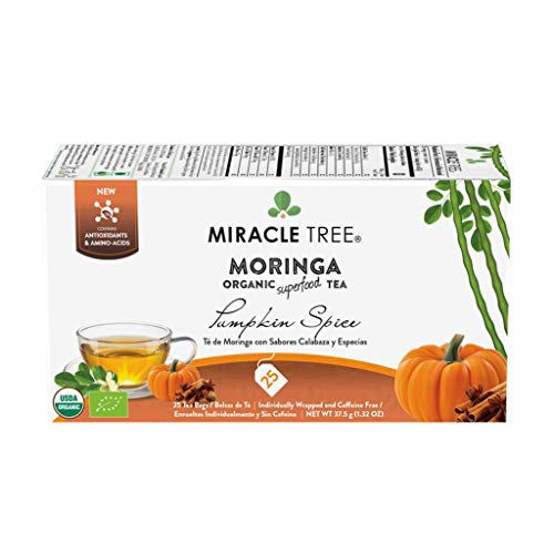 Product Cover Miracle Tree - Organic Moringa Superfood Tea, 25 Individually Sealed Tea Bags, Pumpkin Spice