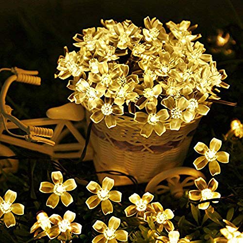 Product Cover RaajaOutlets 40LED Cherry Blossom Flower Fairy String Lights for Decoration Indoor Outdoor Diwali,Christmas,Holiday and Festivals Decorations