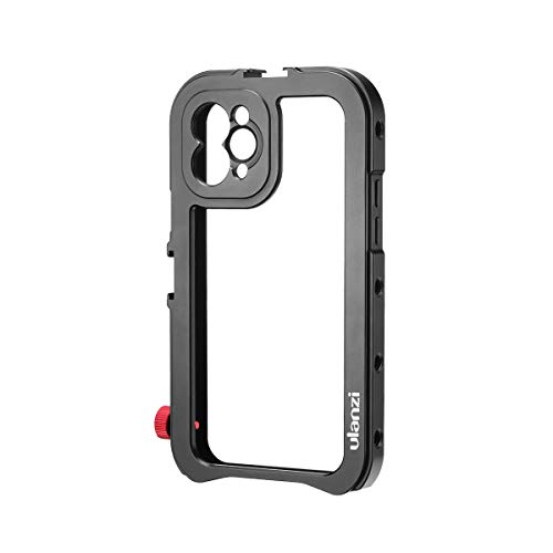 Product Cover ULANZI Aluminum Video Cage for iPhone 11 Pro Max, Protective Smartphone Vlog Frame Housing w Lens Adapter 1/4'' Screw 2 Cold Shoe Mounts for Microphone LED Video Light for iPhone 11 Pro Max Vlogging