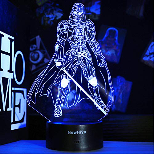 Product Cover 3D Star Wars Night Light, 16 Colors Changing Night Lights with Remote & Smart Touch, Christmas and Birthday Gifts for Kids and Star Wars Fans (B Darth Vader)