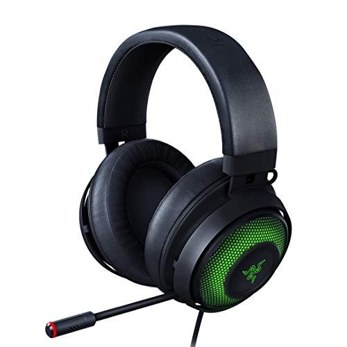 Product Cover Razer Kraken Ultimate RGB USB Gaming Headset: THX 7.1 Spatial Surround Sound - Chroma RGB Lighting - Retractable Active Noise Cancelling Mic - Aluminum & Steel Frame - for PC - Matte Black
