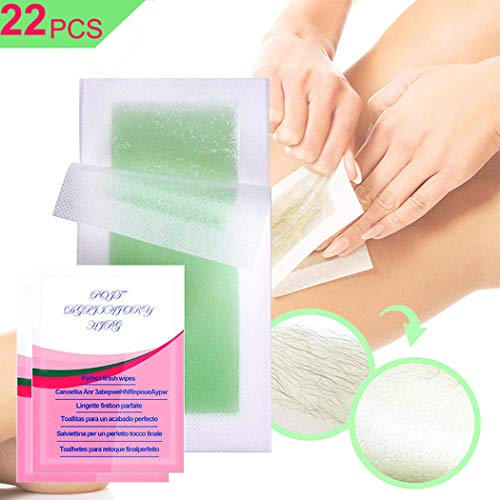 Product Cover Wax Strips,Hair Removal Strips for Face Legs Underarms Brazilian Bikini Women Men, Waxing Strips Contains 20 Strips and 2 Post Cleaning Wipes (20 Count)