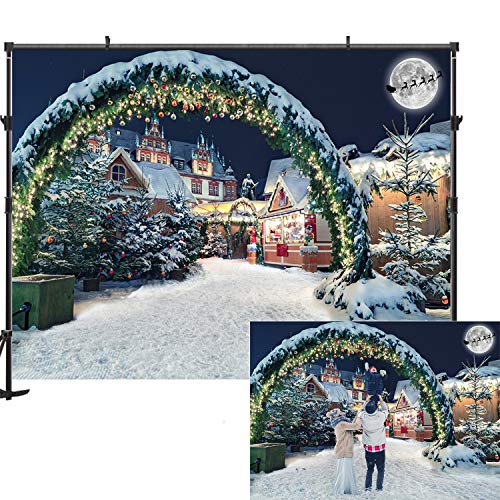 Product Cover Allenjoy 7x5ft Christmas Backdrop Winter Snow Christmas Backdrops for Photography Winter Pine Branch Arch Winter Photo Backdrop Christmas Photography Backdrops