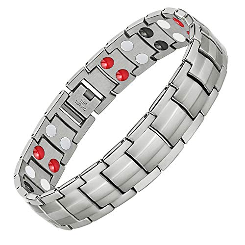 Product Cover Feraco Sleek Magnetic Therapy Bracelet for Men Arthritis Relief Pain Health 4 Element Magnet Bracelets