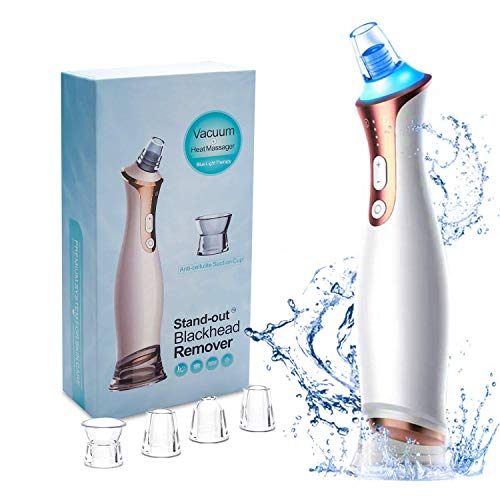 Product Cover Blackhead Remover, Pore Vacuum with Hot Compress-Electric Facial Pore Cleaner,USB Rechargeable Beauty Device with 4 Replaceable Probes for Women & Men