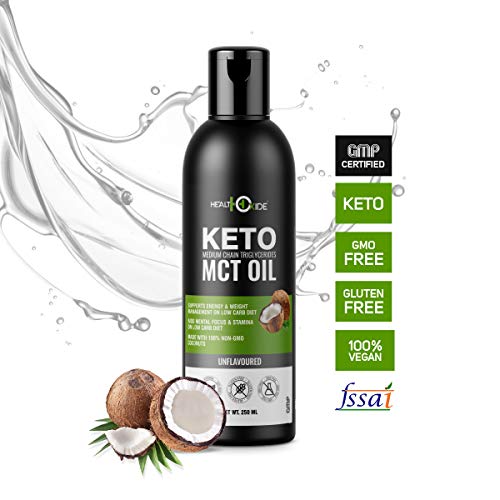 Product Cover HealthOxide Natural MCT Oil From Non GMO Coconut Unsweetened Keto Diet Weight Management Supplement, 250 ml