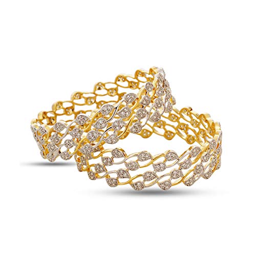 Product Cover Jewels Galaxy Designer American Diamond Gold Plated Bangles for Women/Girls