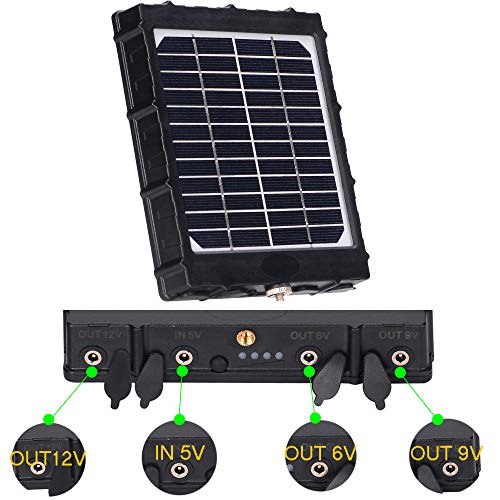Product Cover Trail Camera Solar Panel 8000mAh Supporting 3 Voltages 12V/1.2A 9V/1.6A 6V/2.4A 3W IP54 Waterproof Charger for All Hunting Game Camera All 3G 4G Trail cam by TKKOK