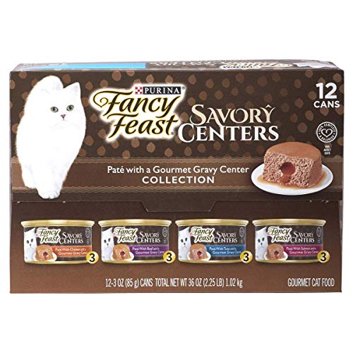 Product Cover Fancy Feast Purina 12-Pack Cans Pate Wet Cat Food Variety Pack Savory Centers Pate with a Gravy Center - (12) 3 oz. Pull-Top Cans