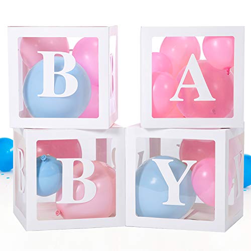 Product Cover Baby Box, Baby Shower Decorations for Baby Shower Boxes Blocks Decorations for Gender Reveal Party, Perfect as Baby Shower Blocks Decoration for Boy and Girl, Balloon Box Decoration - 16 Letters Inc