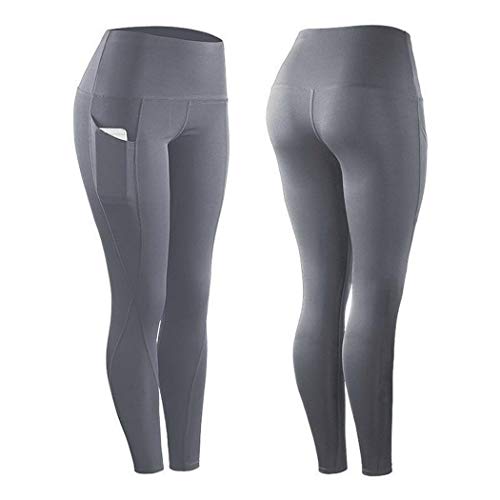 Product Cover ailler Women Solid Breathable Comfortable Yoga Pants Leggings Active Pants Grey