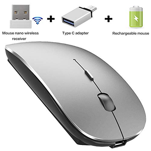 Product Cover Wireless Mouse for Mac Pro Air Wireless Mouse for MacBook Air MacBook Pro Chromebook Laptop Desktop Computer iMac (Gray Black)