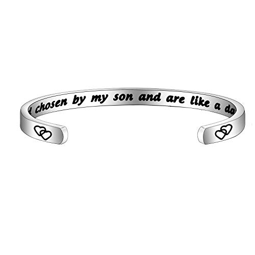Product Cover FEELMEM Daughter-in-Law Bracelet You Were Hand Chosen By My Son And Are Like A Daughter To Me Bangle Bracelet Gift for Daughter In Law ... (cuff bangle bracelet)