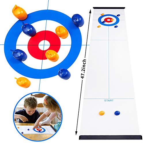 Product Cover OPLIY Tabletop Curling Game,Compact Curling Family Games for Kids and Adults Compact Curling Board Game Portable Mini Tabletop Games for Family/School/Travel