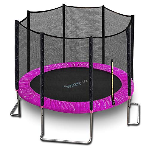 Product Cover SereneLife Trampoline with Net - 10ft ASTM Approved Trampoline with Net Enclosure - Stable, Strong Kids and Adult Trampoline - Outdoor Trampoline for Teens and Adults - Reinforced Kids Trampoline