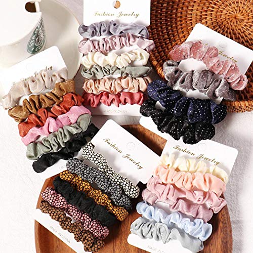 Product Cover Wenirn Hair Scrunchies Velvet Elastic Hair Bands Scrunchy Hair Ties Ropes Scrunchie Ponytail Holder for Women or Girls Hair Accessories, Assorted Colors Scrunchies