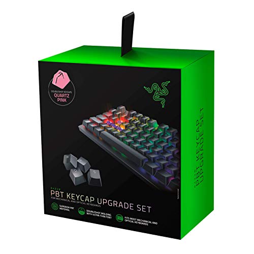 Product Cover Razer Doubleshot PBT Keycap Upgrade Set for Mechanical & Optical Keyboards: Compatible with Standard 104/105 US and UK layouts - Quartz Pink
