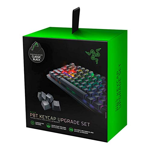 Product Cover Razer Doubleshot PBT Keycap Upgrade Set for Mechanical & Optical Keyboards: Compatible with Standard 104/105 US and UK layouts - Classic Black