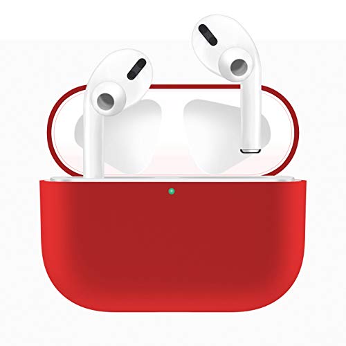 Product Cover HATALKIN Case Compatible with Airpods Pro Case Premium Silicone Airpod Pro Case Protective Cover for Airpods Pro/Airpods 3 (Front LED Visible) (Won't Affect Wireless Charging) (Red)