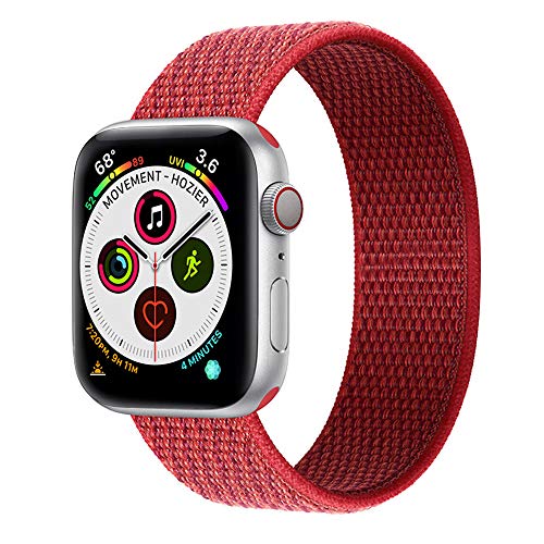 Product Cover Muzzai Compatible for Apple Watch Bands 38mm 40mm 42mm 44mm, Soft Lightweight Breathable Nylon Loop Sport Replacement Wristband Compatible for Apple Watch iWatch Series 5/4/3/2/1