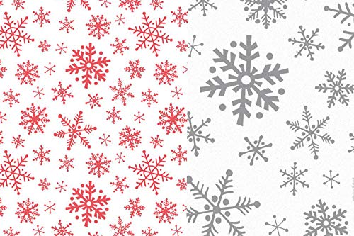Product Cover Holiday Red & Silver Snowflakes Tissue Paper for Gifts. 24-Pack Includes 12 Sheets of Each Design. Premium Quality Large 20 x 30 Squares Red, Silver, White