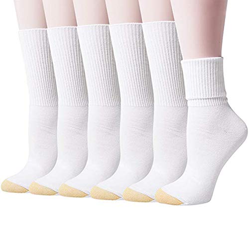 Product Cover 6 Pack Women White Socks Black Socks Cotton Casual Crew Winter Dress Socks
