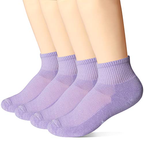 Product Cover +MD 4 Pack Womens Moisture Wicking Colorful Bamboo Cushioned Quarter Ankle Athletic Socks