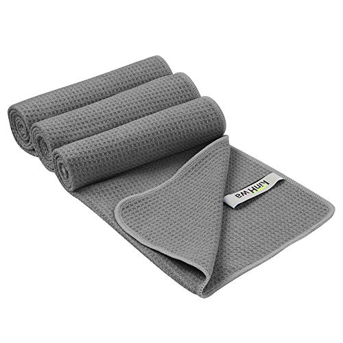 Product Cover KinHwa Microfiber Workout Towel for Men Women Fast Drying Sweat Towel for Gym Lightweight Sport Fitness Exercise Towels 3 Pack 16Inch x 31Inch (Grey 280gsm, 16Inch x 31Inch)