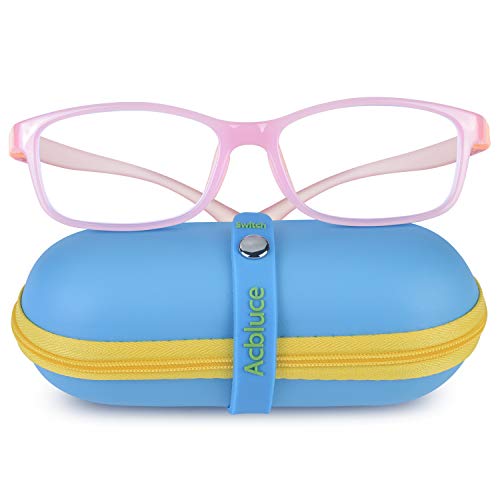 Product Cover Blue Light Blocking Glasses for Kids,Non-Slip Design for Boys & Girls, Anti Glare Reading/Gaming Glasses with a Replaceable Sports Rope,UV400 Protection(Pink)