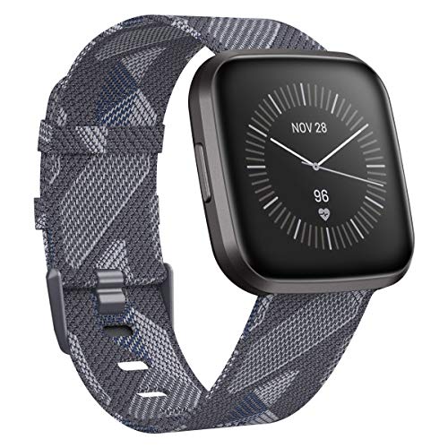 Product Cover CAVN Woven Bands Compatible with Fitbit Versa 2 / Versa/Versa Lite, Fabric Bands for Women Men Breathable Replacement Strap Bracelet Wristband Band for Versa 2 / Versa/Versa Lite Smartwatch