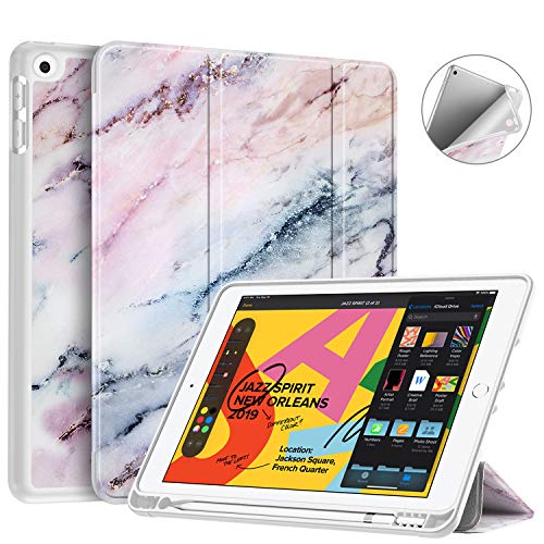 Product Cover Fintie SlimShell Case for New iPad 7th Generation 10.2 Inch 2019 with Built-in Pencil Holder - Lightweight Smart Stand Soft TPU Back Cover, Auto Wake/Sleep for iPad 10.2