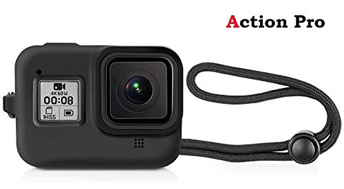Product Cover Action Pro Silicon Protective Case with Lanyard Compatible with Gopro Hero 8, Black
