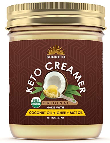 Product Cover Organic Keto Coffee Creamer with MCT Oil - High-Fat Keto Diet Friendly Grass Fed Ghee and Coconut Oil - No Carb Keto Fat Bomb Booster Keto Creamer with Omega Sugar Free Paleo Power