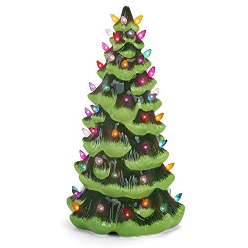 Product Cover Milltown Merchants Ceramic Christmas Tree - Tabletop Christmas Tree Lights - (13