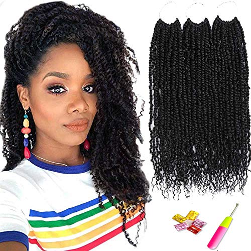 Product Cover Pretwisted Passion Twist Crochet Hair Befunny Pre looped Passion Twist Hair 12inch 6 Packs Prelooped Spring Crochet Braids Short Black Bomb Twist Synthetic Braiding Hair For Women(12