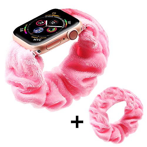 Product Cover UooMoo Bnad Scrunchies Compatible with Apple Watch 1/2/3/4/5 38mm/40mm,Women Girls Velvet Elastics Hair Wristbands Replacement for iWatch Series 1 2 3 4 5[Headband Scrunchy Included]