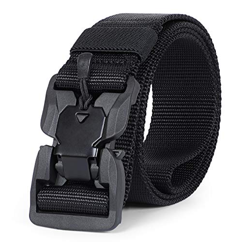 Product Cover JASGOOD Tactical Belt with Magnetic Automatic Buckle,Men Military Belt-Nylon Rigger Belt(Black,XL 46-51Inch)