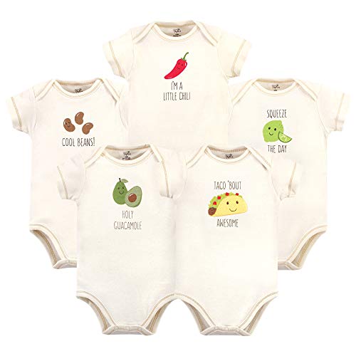 Product Cover Touched by Nature Baby Organic Bodysuits 5pk, Taco, 9-12 Months (12M)