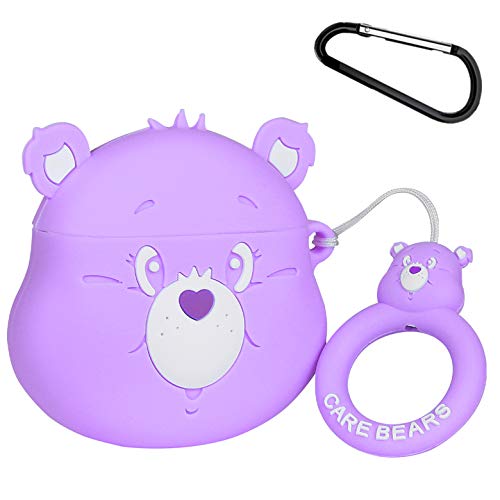 Product Cover Gift-Hero Compatible with Airpods 1&2 Silicone Cute Case, Cartoon 3D Fun Animal Funny Cool Kawaii Designer Kits Character Skin Fashion Chic Cover for Girls Boys Kids Teens Air pods (Purple Care Bear)