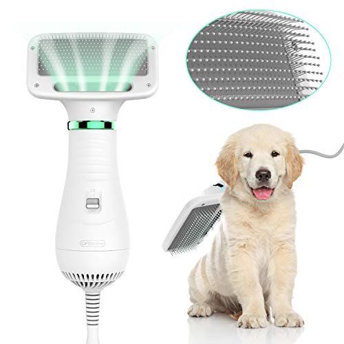 Product Cover LIVEKEY Pet Hair Dryer, 2 in 1 Home Pet Grooming Hair Dryer with Slicker Brush, Dog Hair Dryer with Adjustable Temperatures Settings, for Small and Medium Dogs and Cats