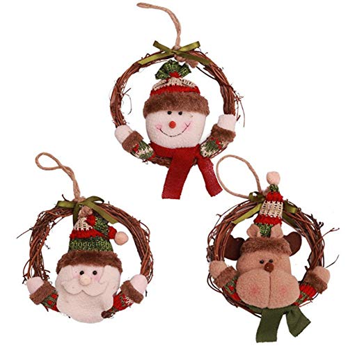 Product Cover Christmas Ornaments Set Christmas Tree Pendant Hanging Decoration Unique Santa Claus/Snowman/Reindeer Xmas Ornaments Holiday Party Decor(3 Pack)