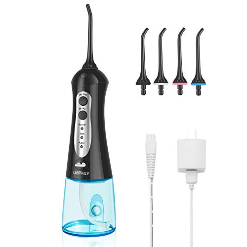 Product Cover UBTKEY Water Flossers Professional Cordless Dental Oral Irrigator Electric Teeth Cleaner Portable Nozzle Flossers 220V 4 Jet Tips for Teeth Home Travel IPX7 200ML Reservoir FDA