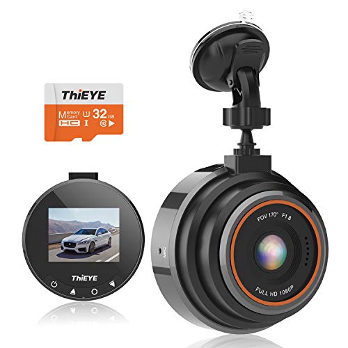 Product Cover ThiEYE Dash Cam 1080P Full HD DVR Dashboard Video Recorder On-Dash Cameras for Cars with Night Vision, 170° Super Wide Angle, WDR, Loop Recording, Parking Monitor, G-Sensor (32GB SD Card Included)
