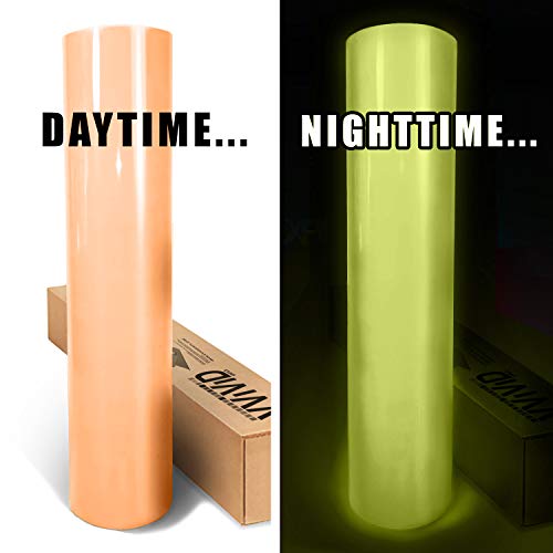 Product Cover VViViD Glow in The Dark Orange Luminous Finish Self-Adhesive Craft Vinyl 12 Inch by 5 Foot Roll