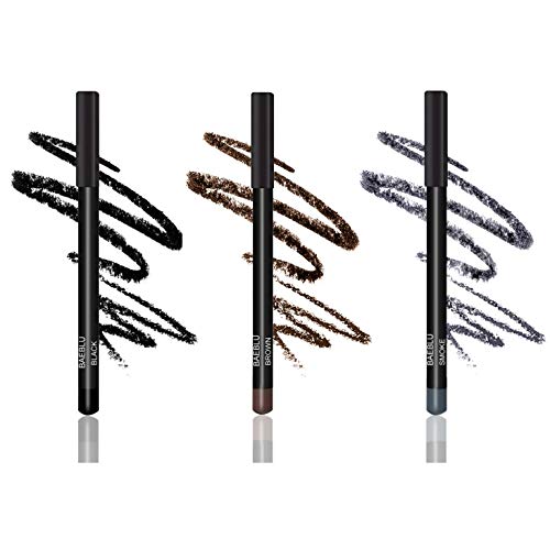 Product Cover BaeBlu Natural Hypoallergenic Eyeliner Pencils, Black, Brown, Smoke Pack
